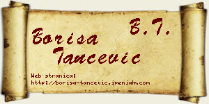 Boriša Tančević vizit kartica